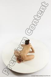 Nude Gymnastic poses Woman White Slim long brown Multi angle poses Pinup